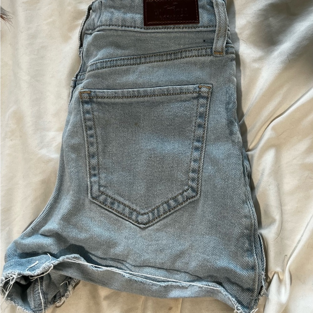 Hollister Light Blue High-Rise Denim Shorts